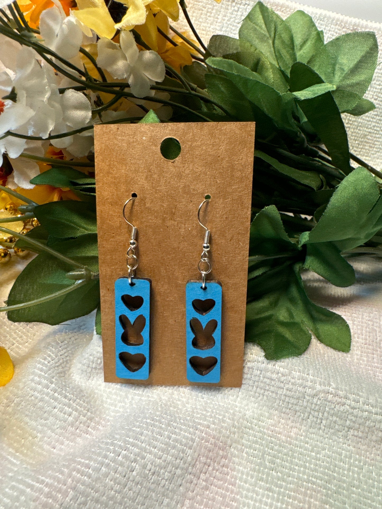 Bunny/Heart Blue Earrings